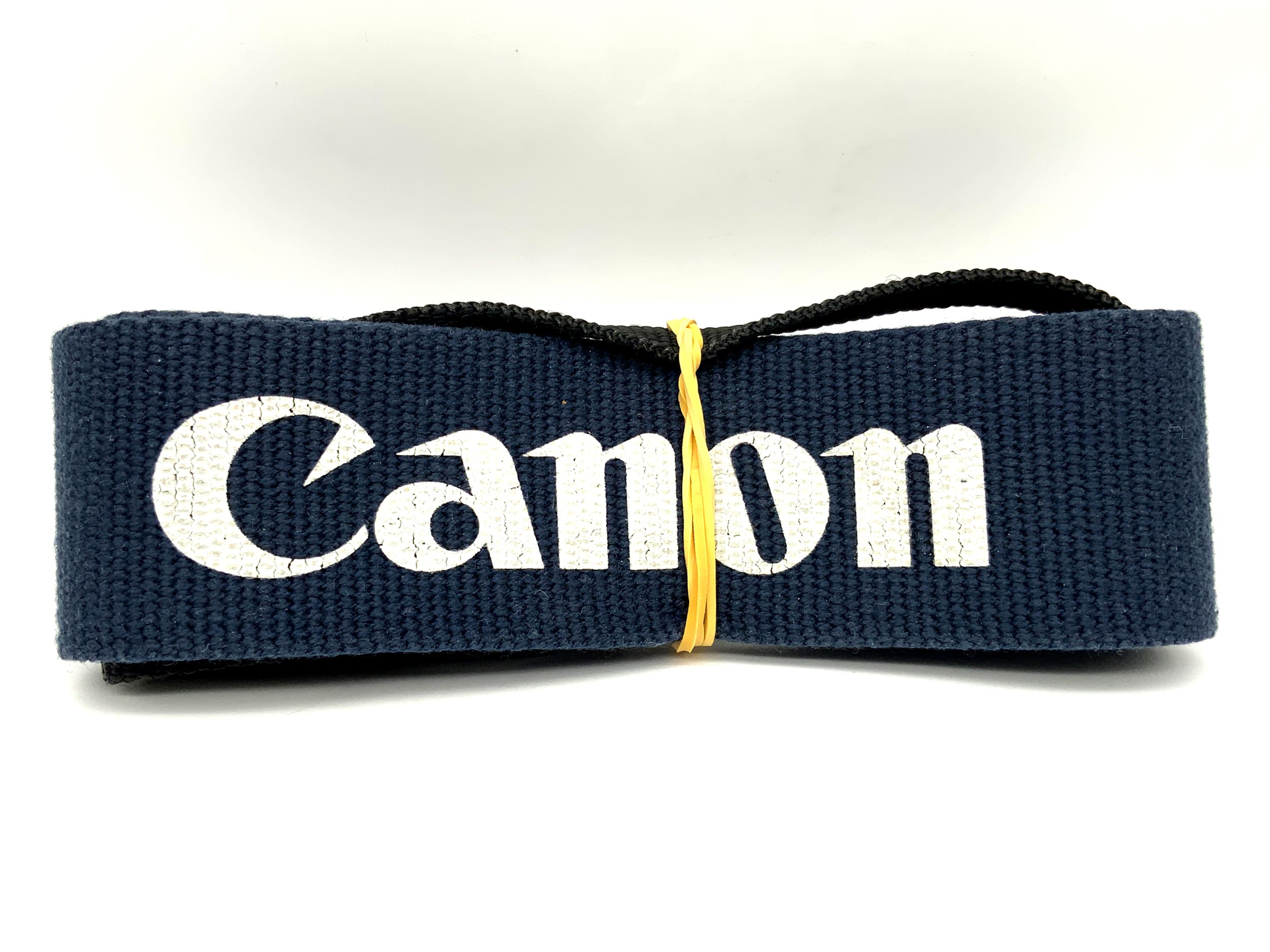 Canon EOS strap, blue, approx. 38mm wide, neck/shoulder strap, camera strap