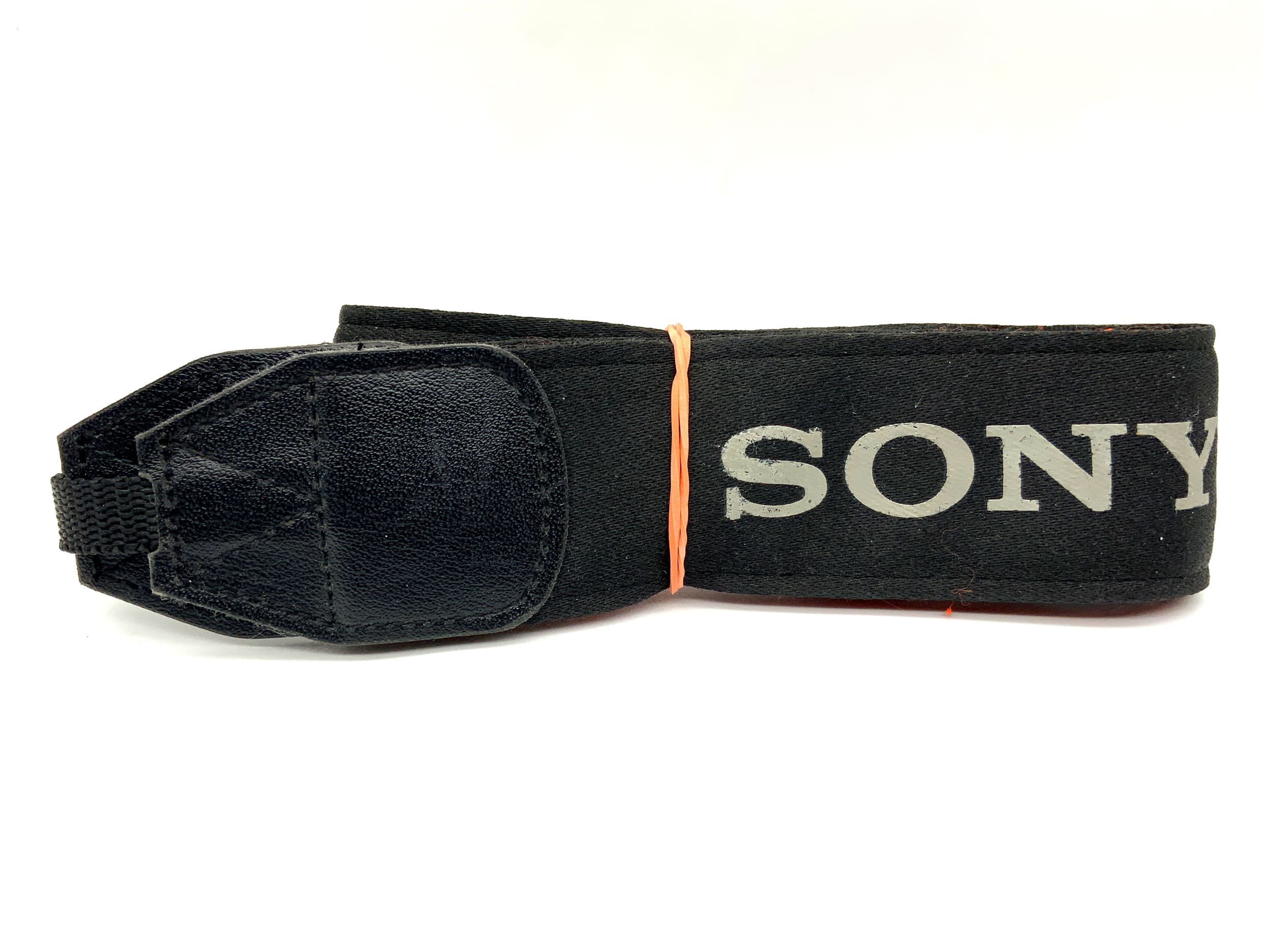 Sony approx. 37mm wide strap, black, neck/shoulder strap, camera strap.