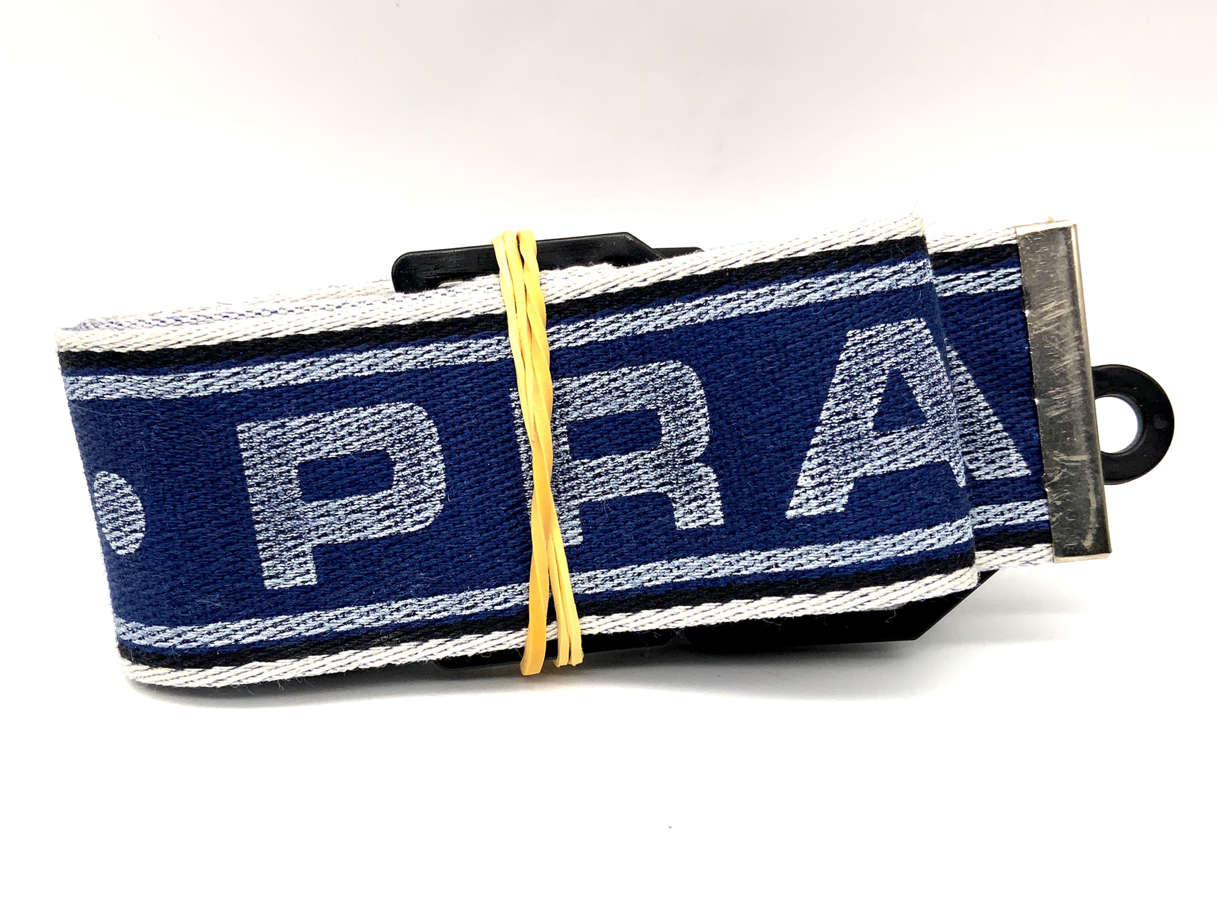 Praktica approx. 38mm wide strap blue/white neck shoulder strap camera strap