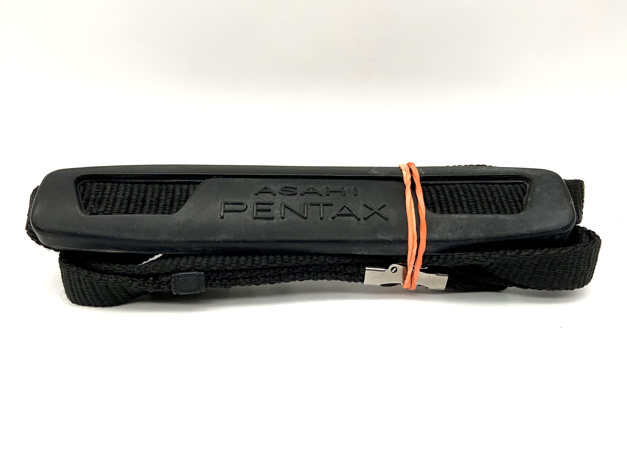 Pentax approx. 11mm wide strap, black, neck/shoulder strap, camera strap.