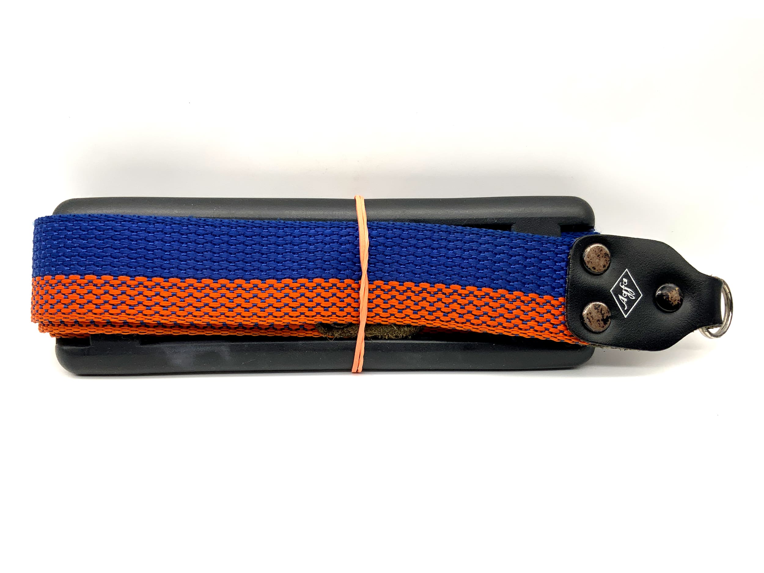 Agfa approx. 27mm wide strap blue/orange neck shoulder strap camera strap