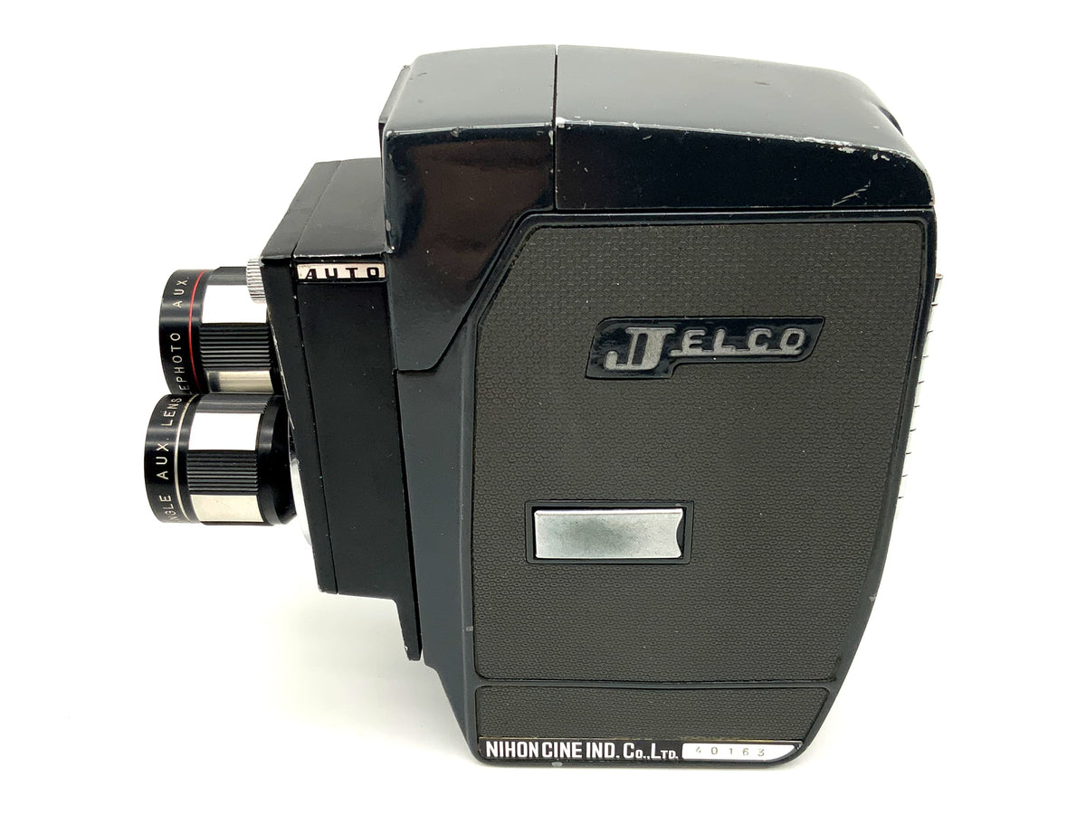 Appareil photo Jelco Auto III avec objectif Jelco (3 pièces) pour film double 8 mm.