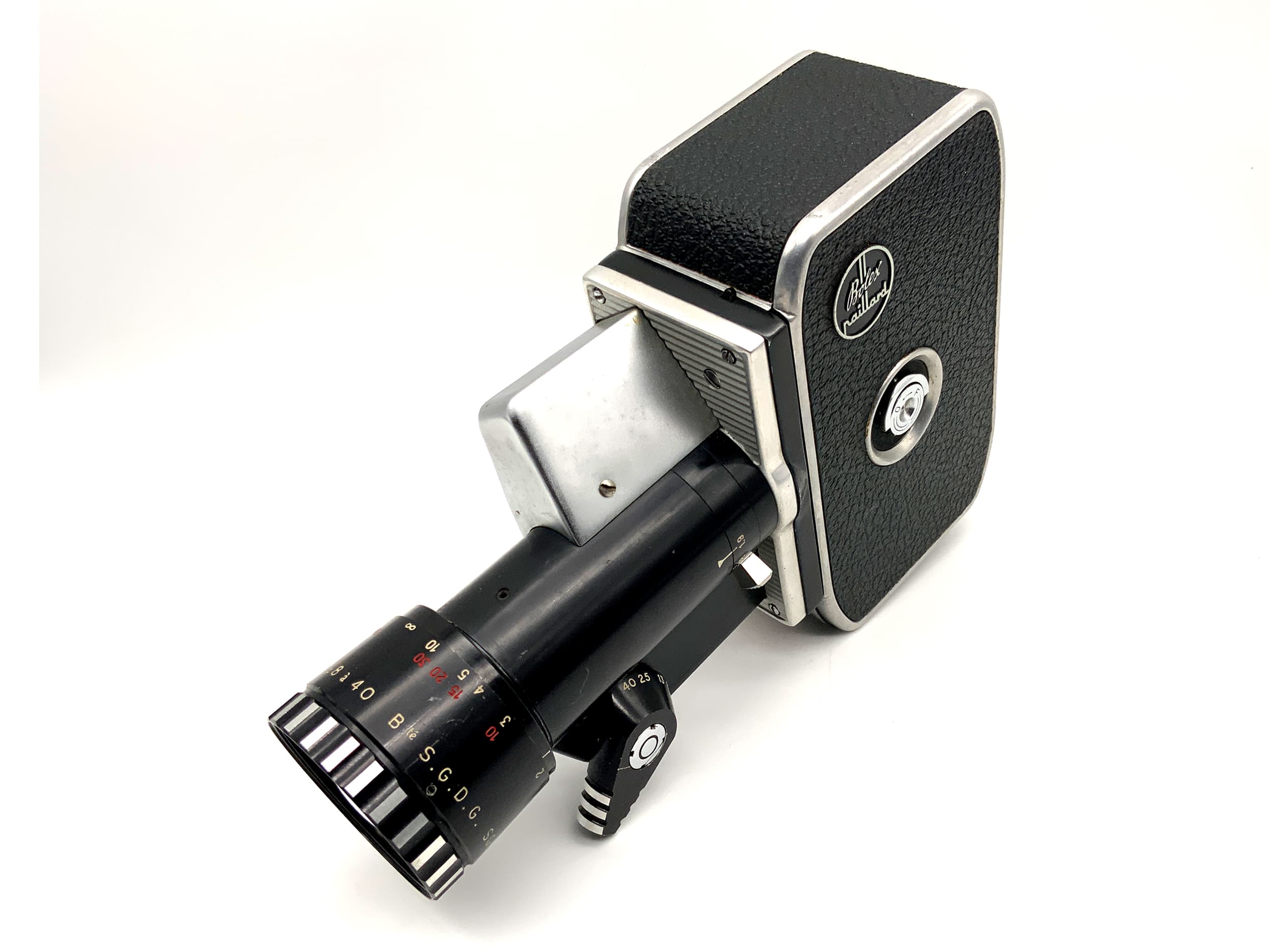 Bolex Paillard P1 Zoom reflex film camera with Berthiot 1:1.9 f=8-40mm double 8mm lens