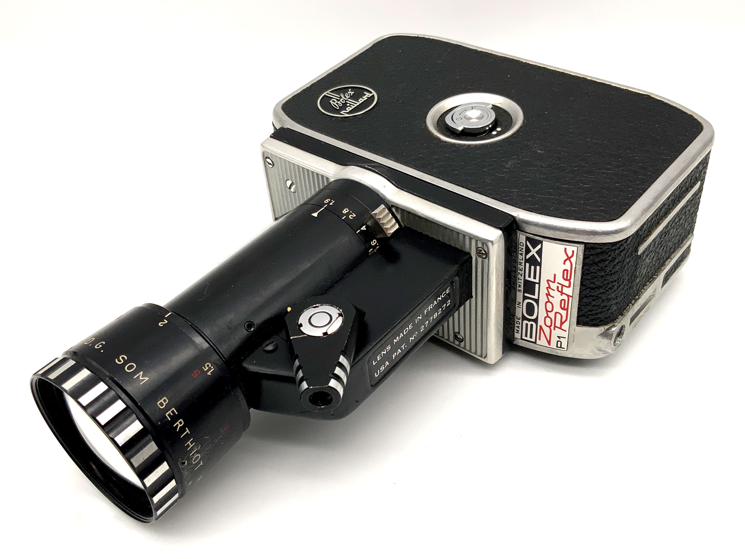 Bolex Paillard P1 Zoom reflex film camera with Berthiot 1:1.9 f=8-40mm double 8mm lens