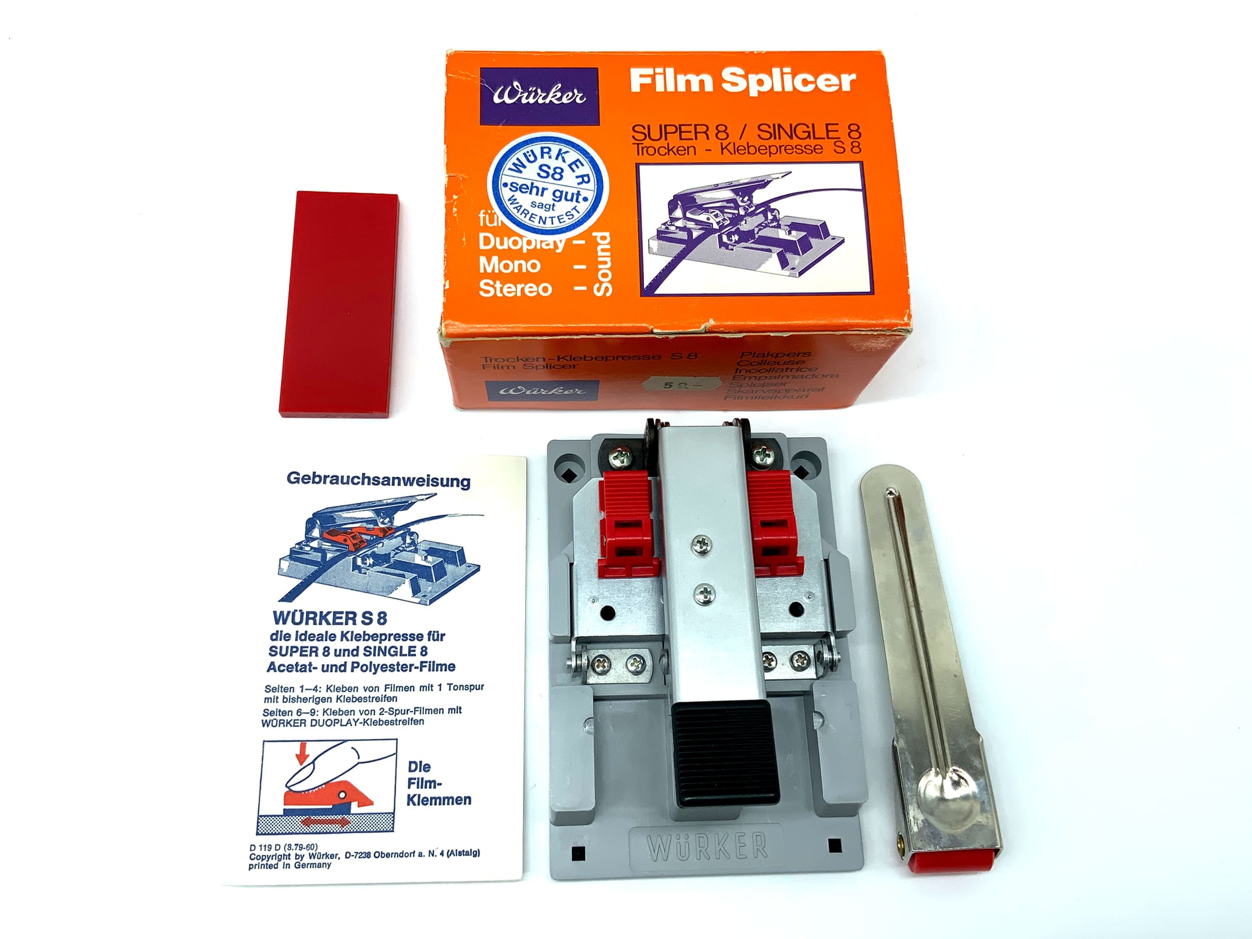 Würker Super 8, Single 8, Trocken-Klebepresse S8 Schneidegerät Grau OVP