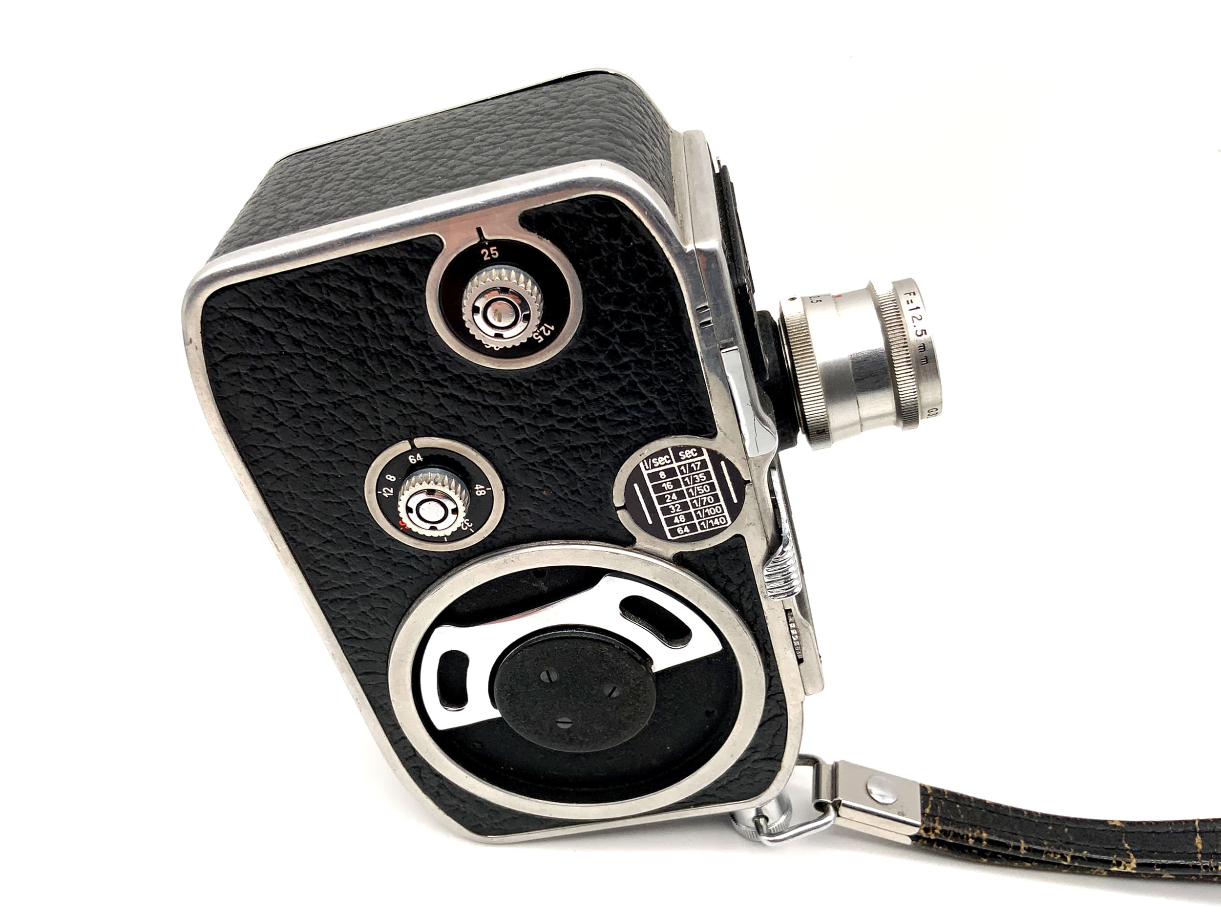 Caméra Bolex Paillard E8 avec film double 8 mm Lytar 1:2.5 f=12,5 mm