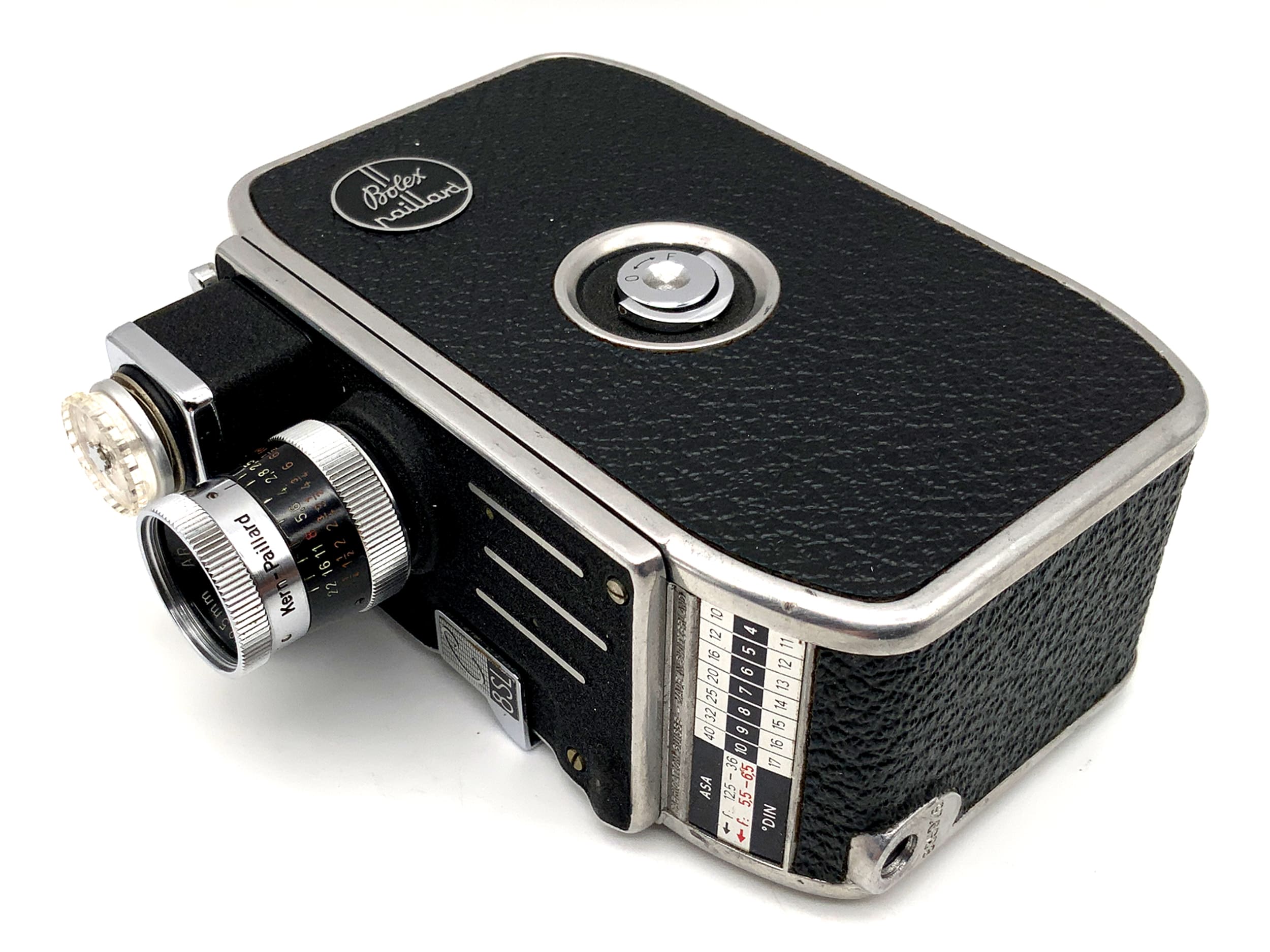Caméra Bolex Paillard C8SL avec objectif Yvar 1:2.5 f=12.5mm AR et poignée, double 8 mm