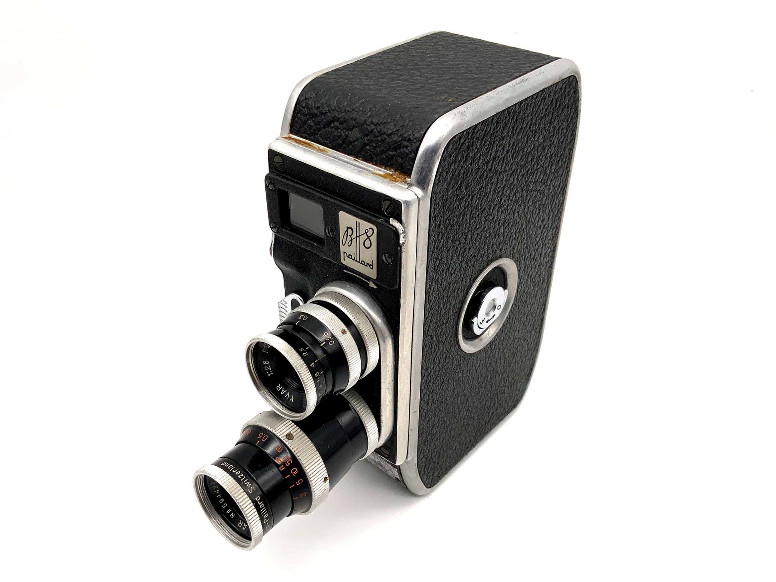 Caméra Bolex Paillard B8 avec film Yvar 1:2.8 double 8 mm 12,5 mm et 36 mm