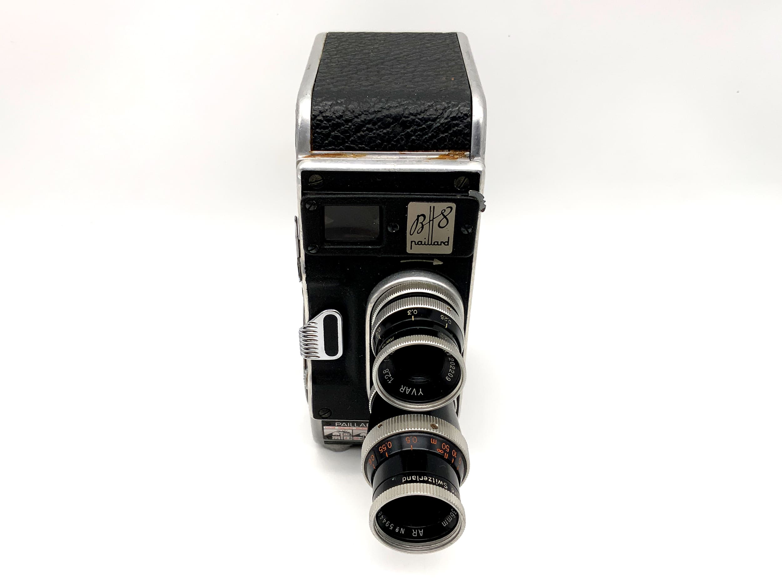Caméra Bolex Paillard B8 avec film Yvar 1:2.8 double 8 mm 12,5 mm et 36 mm