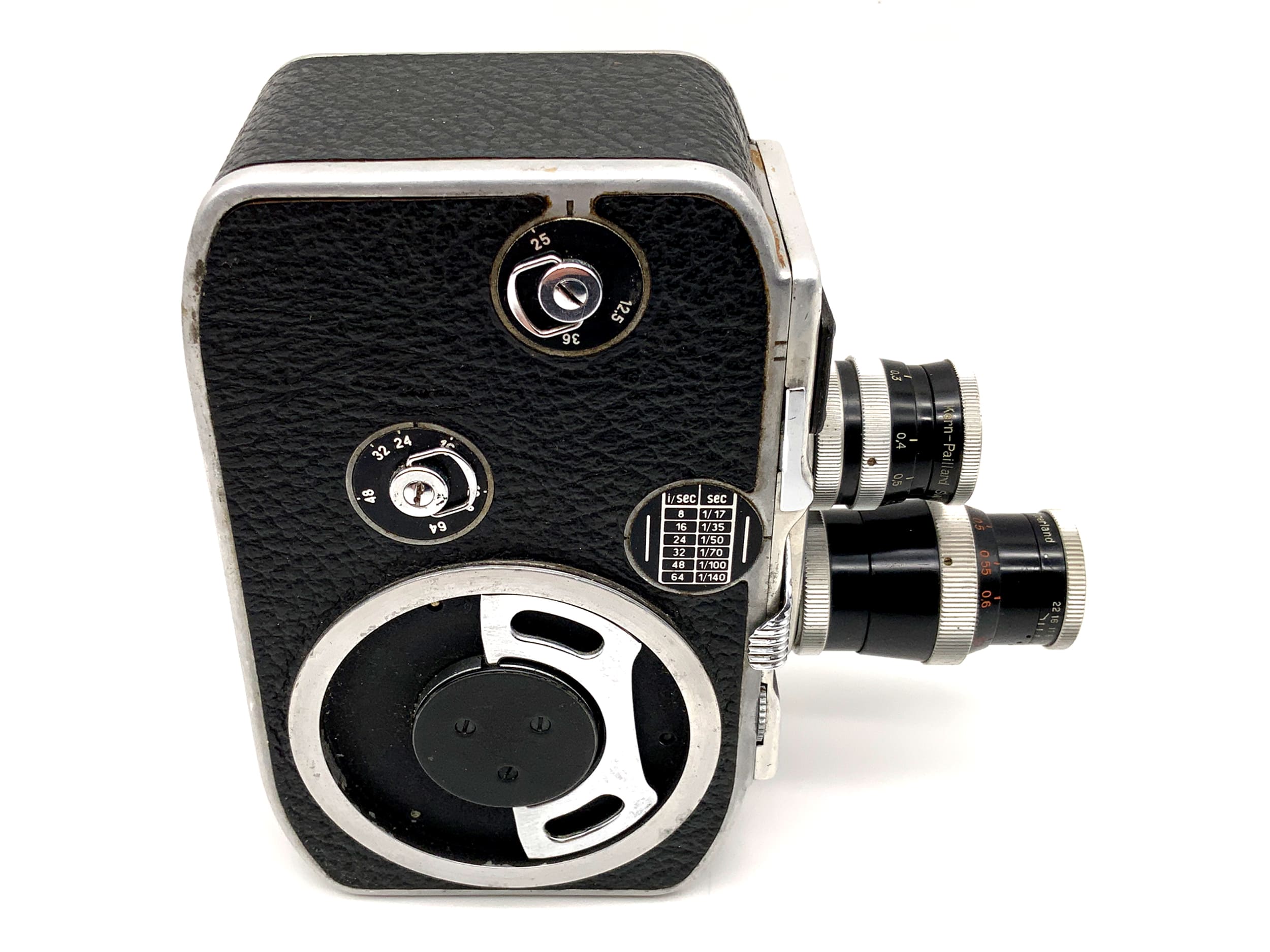 Caméra Bolex Paillard B8 avec film Yvar 1:2.8 double 8 mm 12,5 mm et 36 mm