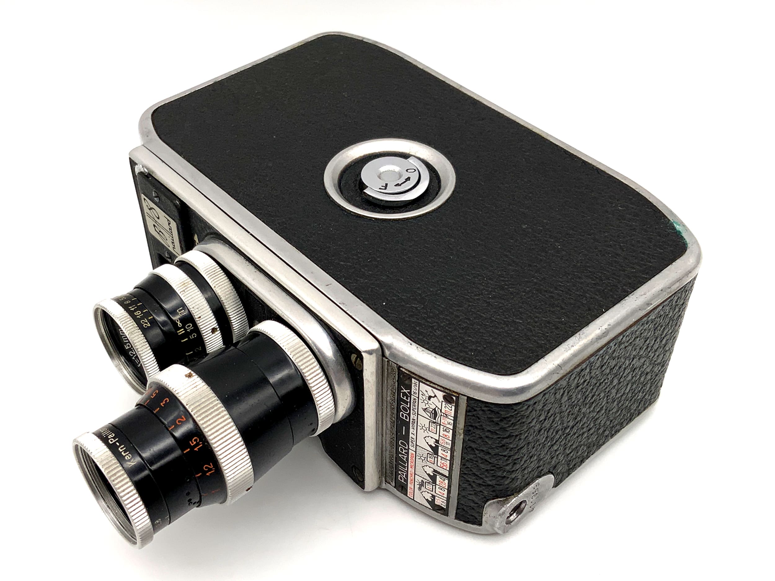 Caméra Bolex Paillard B8 avec film Yvar 1:2.8 double 8 mm 12,5 mm et 36 mm