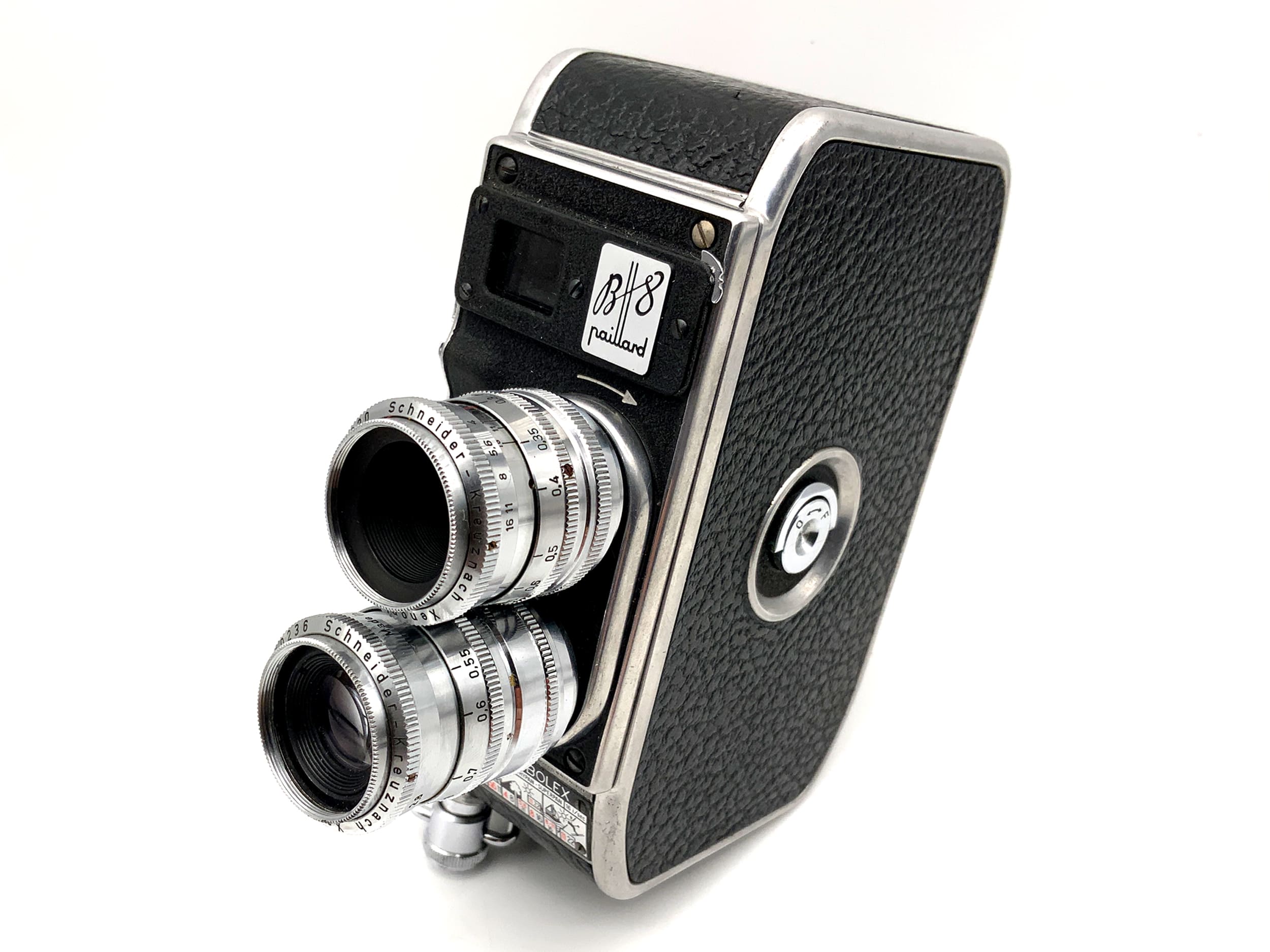 Bolex Paillard B8 film camera with Xenar 1:2.8/38 &amp; Xenon 1:1.9/13 dual 8mm lens