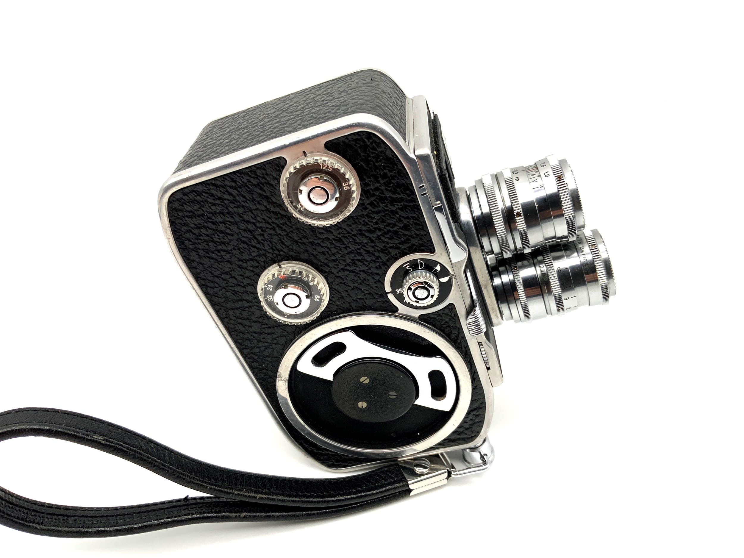 Bolex Paillard B8 film camera with Xenar 1:2.8/38 &amp; Xenon 1:1.9/13 dual 8mm lens