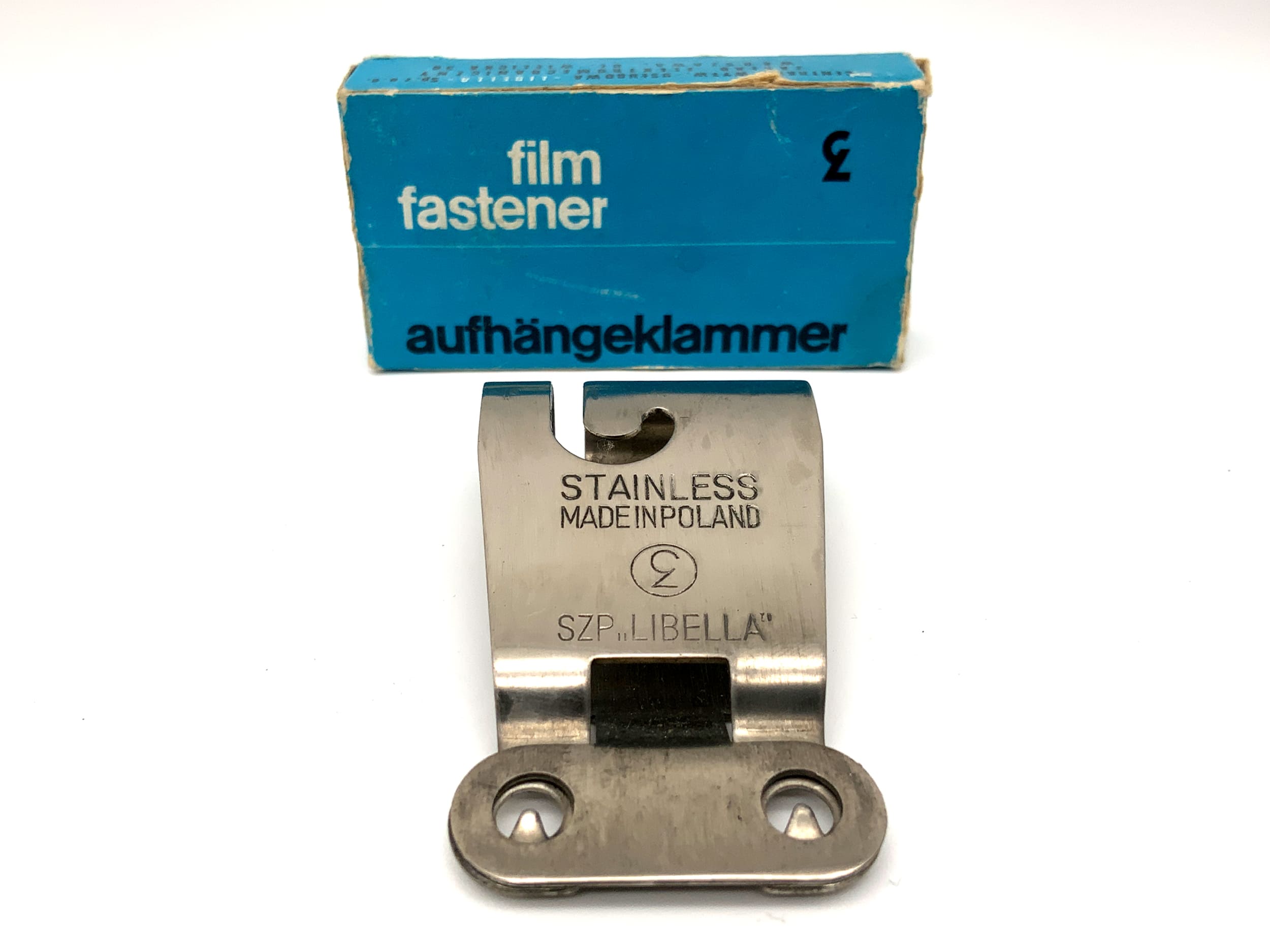 Film Fastener Aufhängeklammer Silber OVP