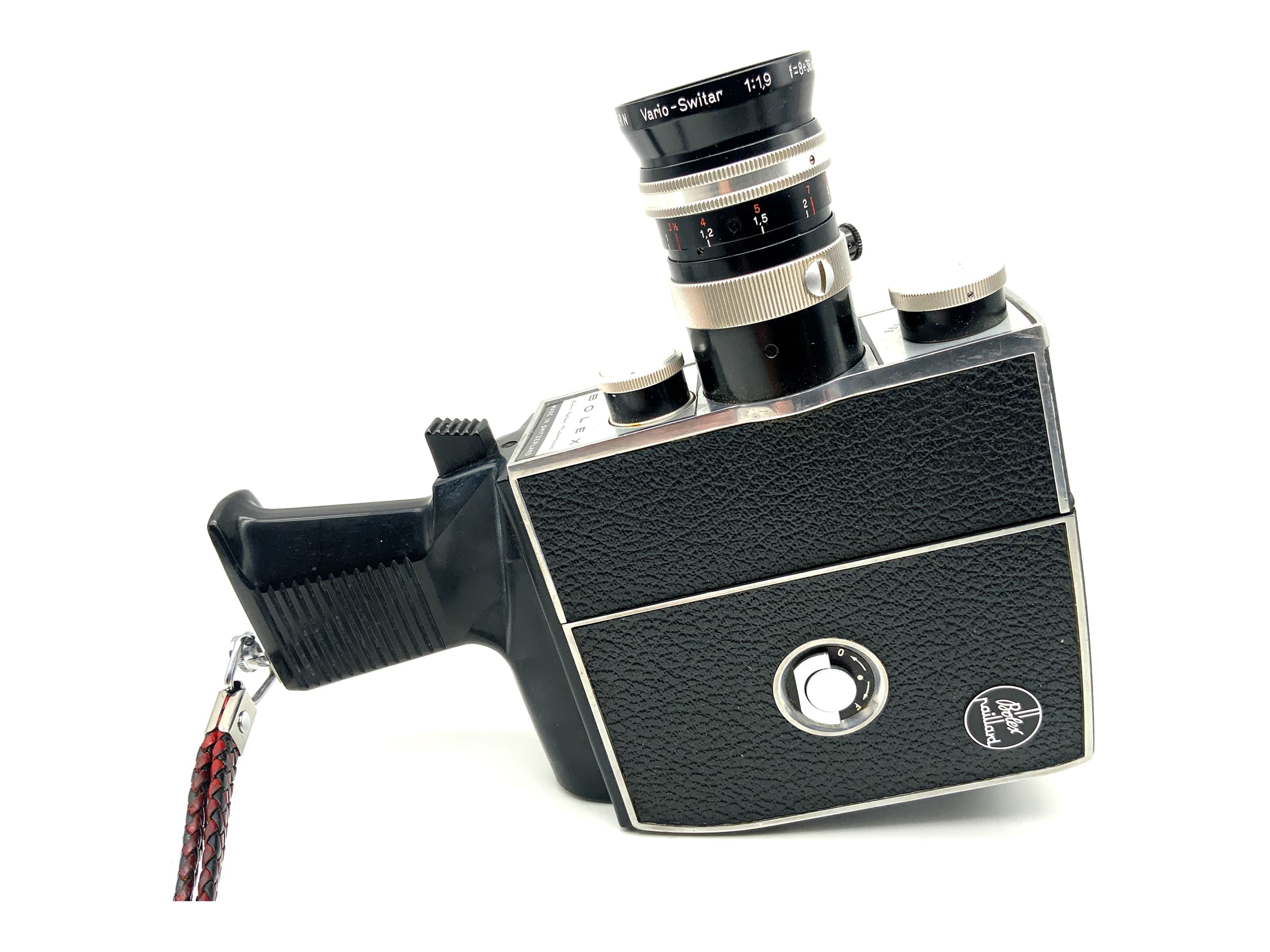 Caméra Bolex Paillard K2 avec objectif Vario-Switar 1:1.9 f=8-36mm double 8mm