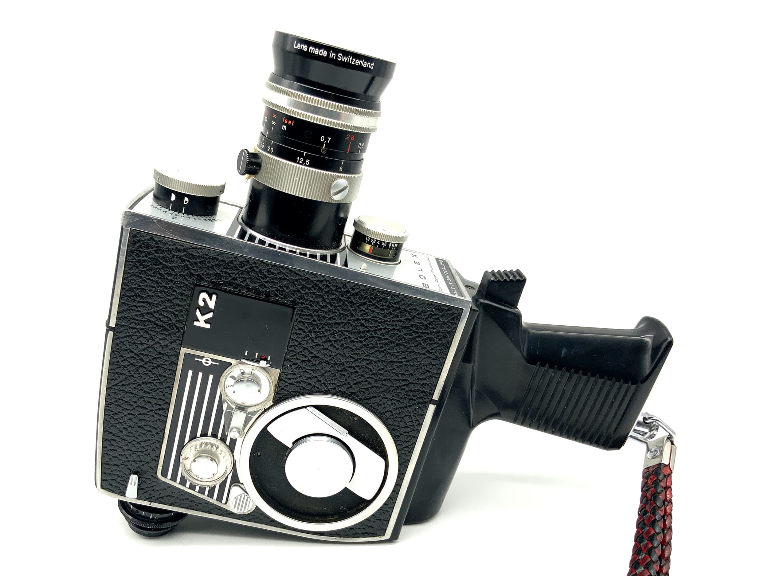 Caméra Bolex Paillard K2 avec objectif Vario-Switar 1:1.9 f=8-36mm double 8mm