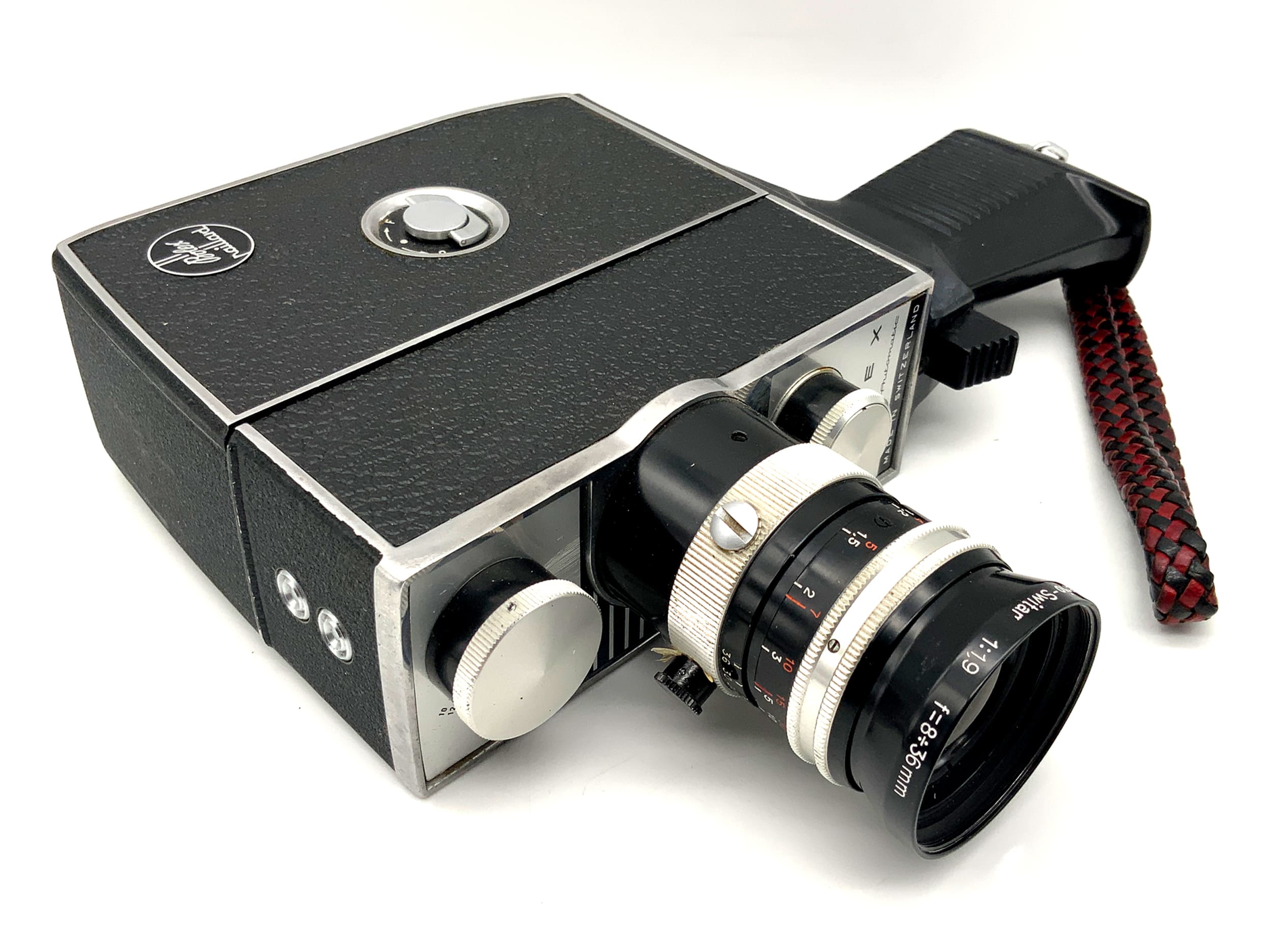 Caméra Bolex Paillard K2 avec objectif Vario-Switar 1:1.9 f=8-36mm double 8mm