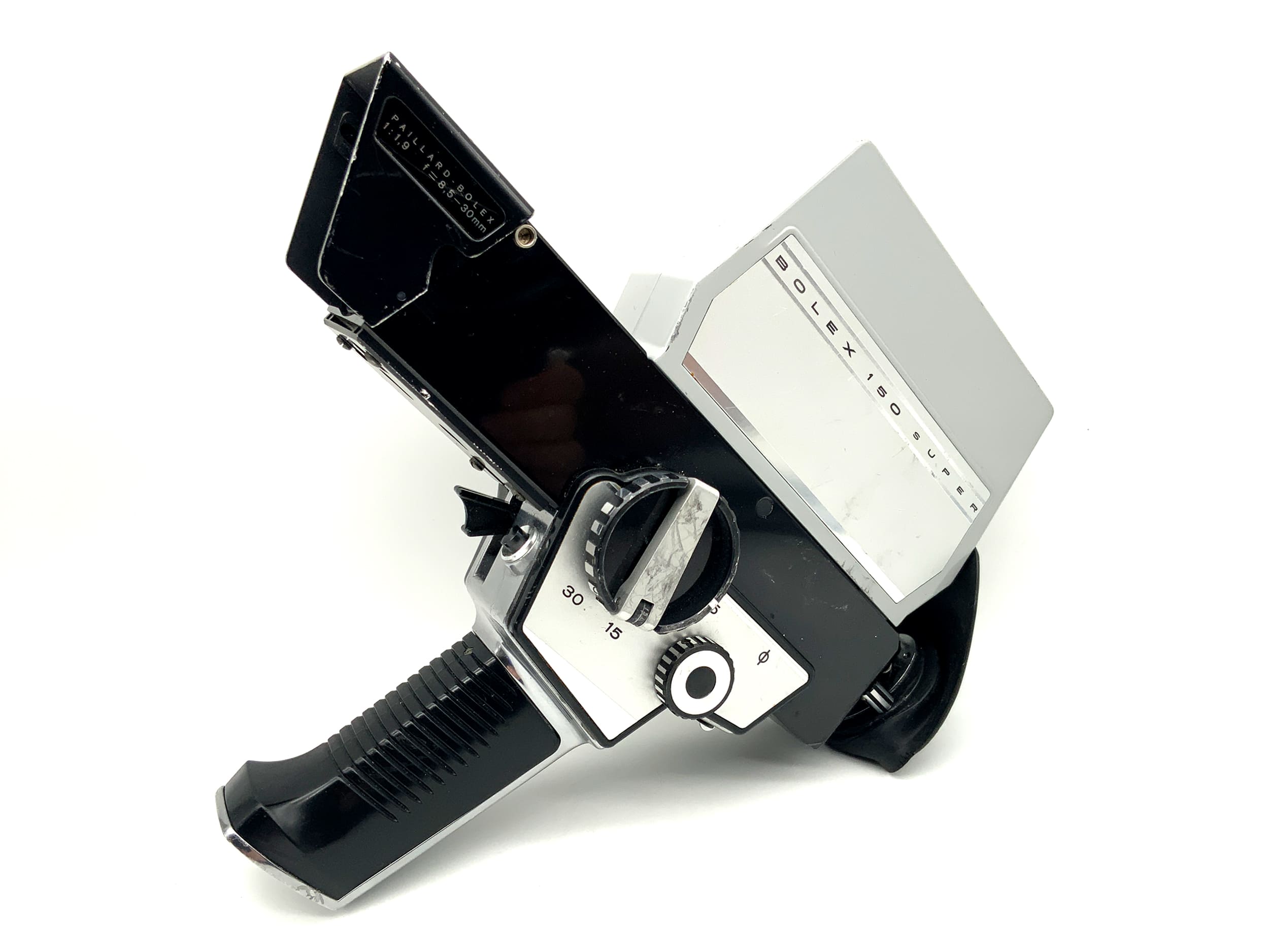 Caméra Bolex Paillard 150 Super avec film Super 8 1:1,9 f=8,5-30 mm