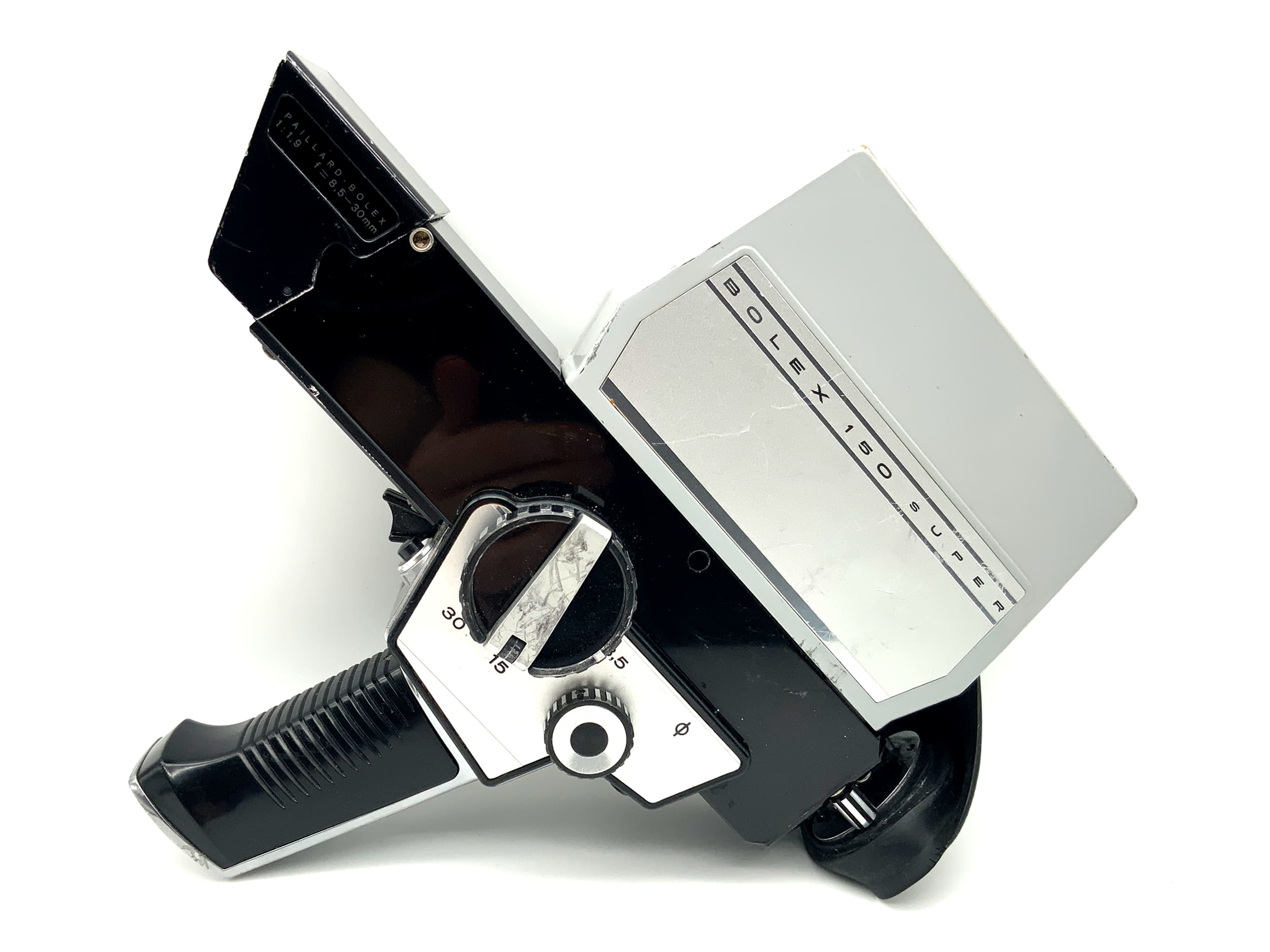 Caméra Bolex Paillard 150 Super avec film Super 8 1:1,9 f=8,5-30 mm