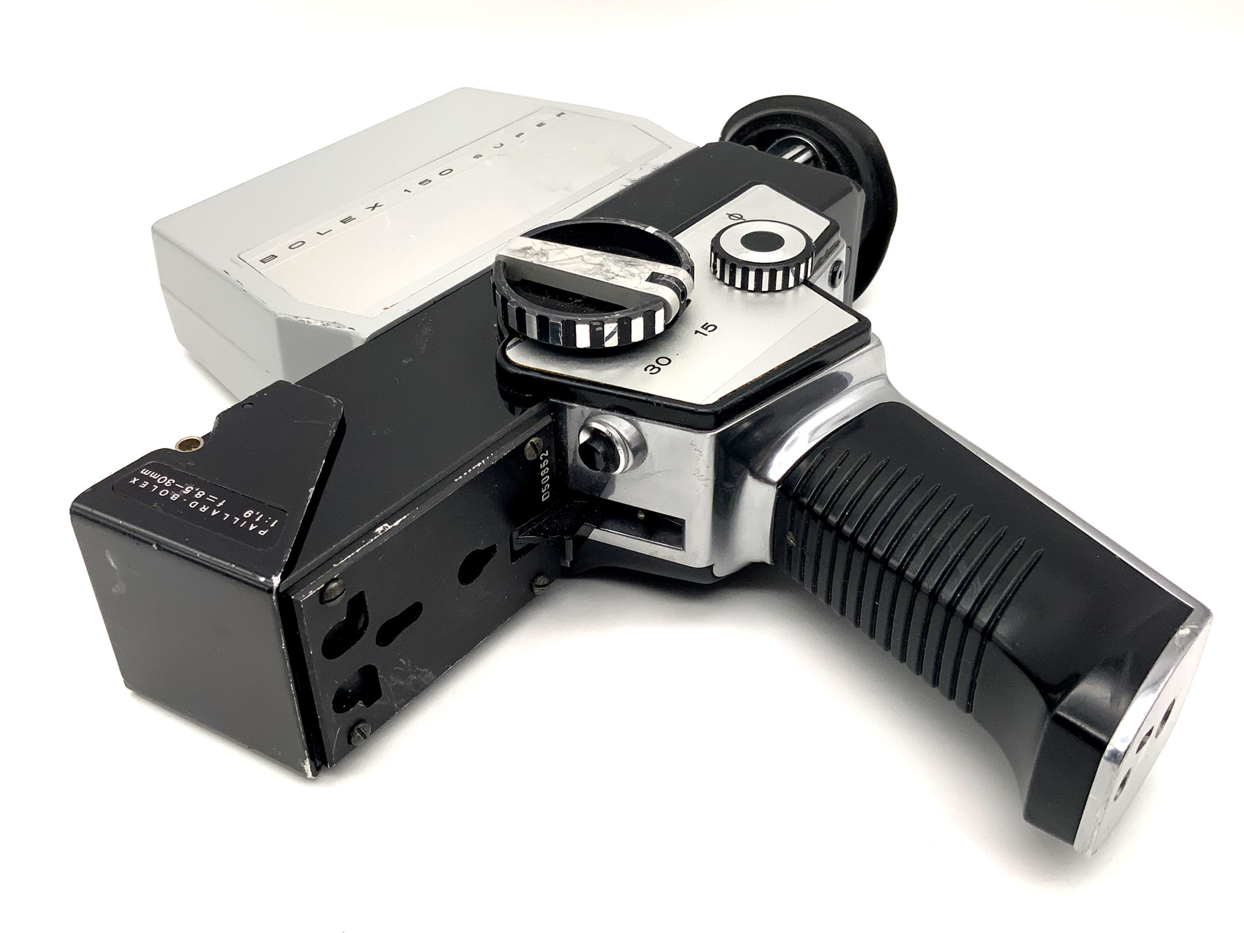Caméra Bolex Paillard 150 Super avec film Super 8 1:1,9 f=8,5-30 mm