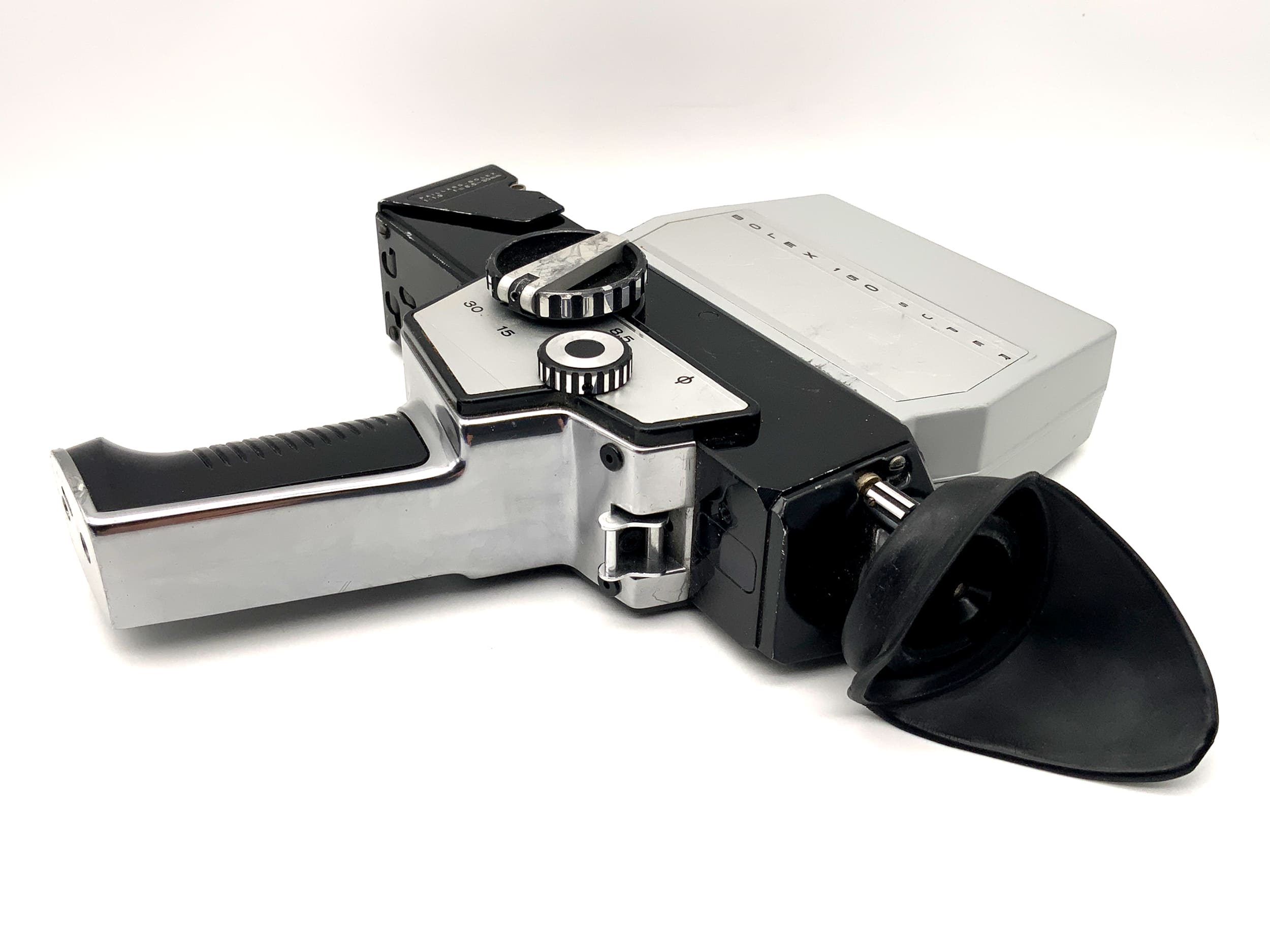 Caméra Bolex Paillard 150 Super avec film Super 8 1:1,9 f=8,5-30 mm