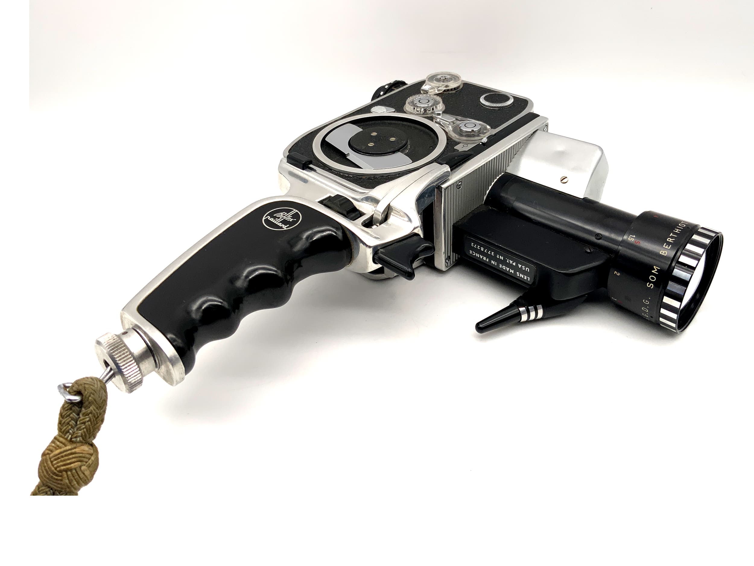 Caméra argentique Bolex Paillard Zoom Reflex P1 avec objectif 8-40 mm f/1,9 et poignée, double objectif 8 mm