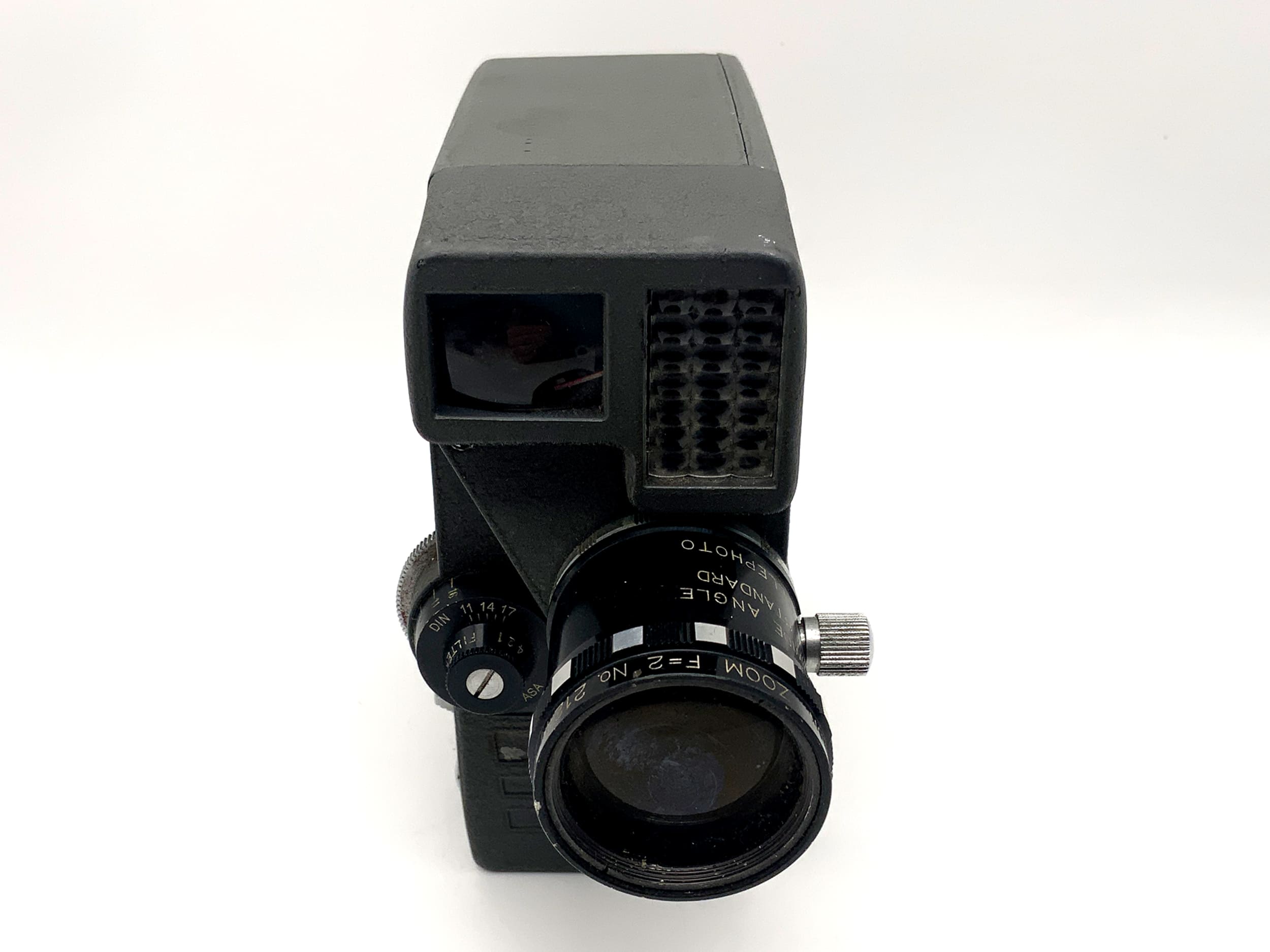 Featon 8EZ film camera with wide angle zoom lens F=2 and grip, dual 8mm