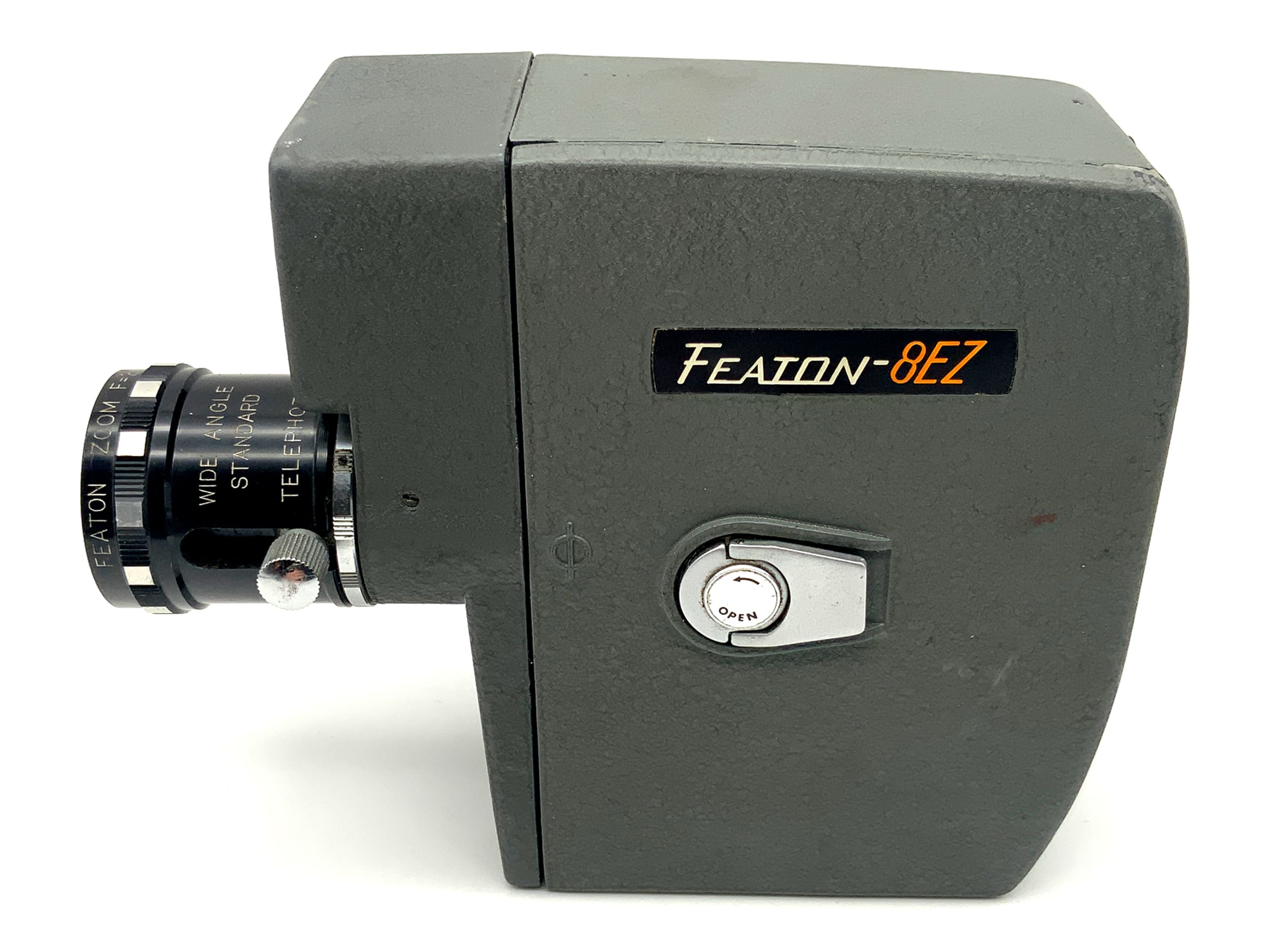 Featon 8EZ film camera with wide angle zoom lens F=2 and grip, dual 8mm