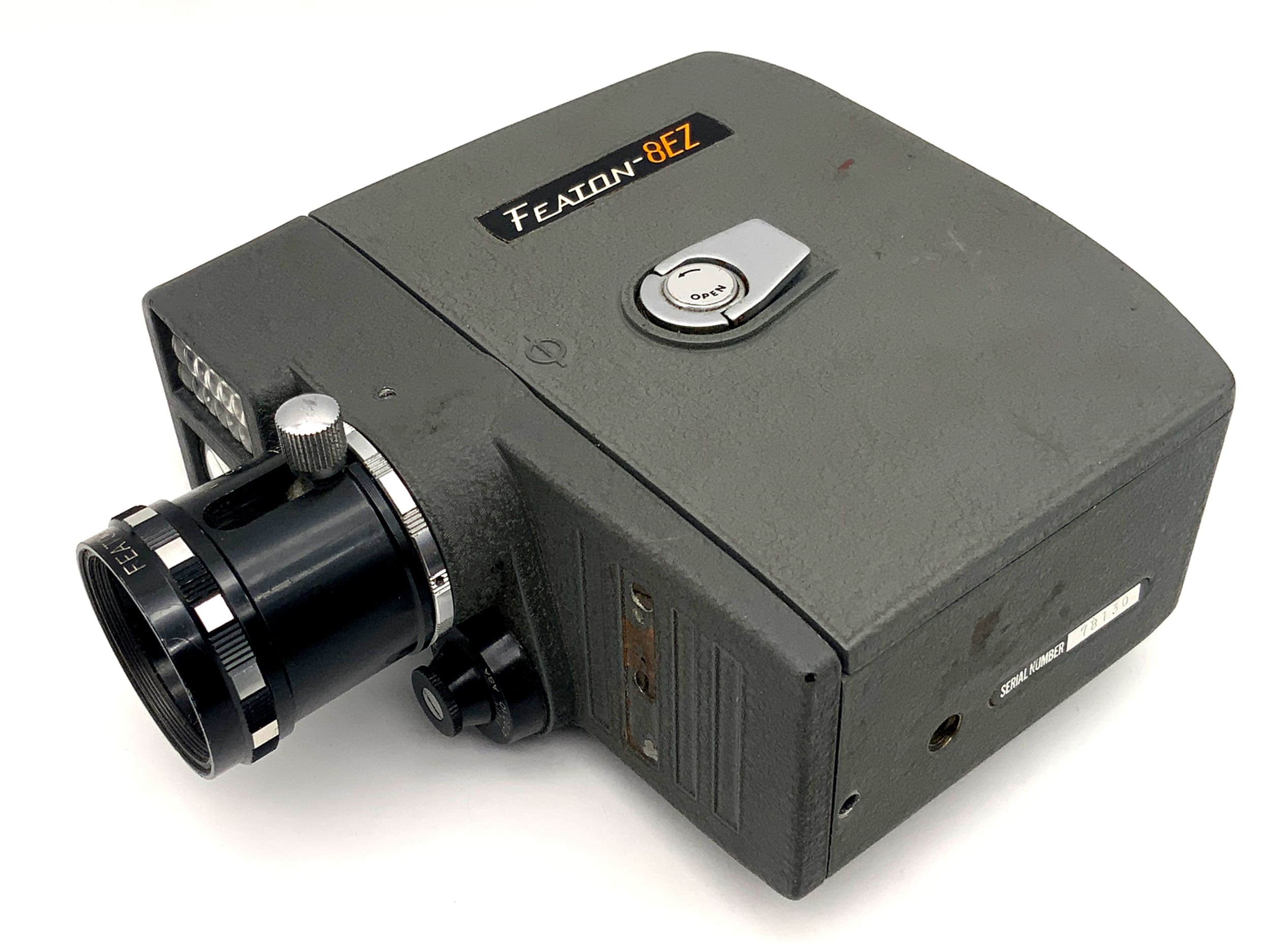 Featon 8EZ film camera with wide angle zoom lens F=2 and grip, dual 8mm