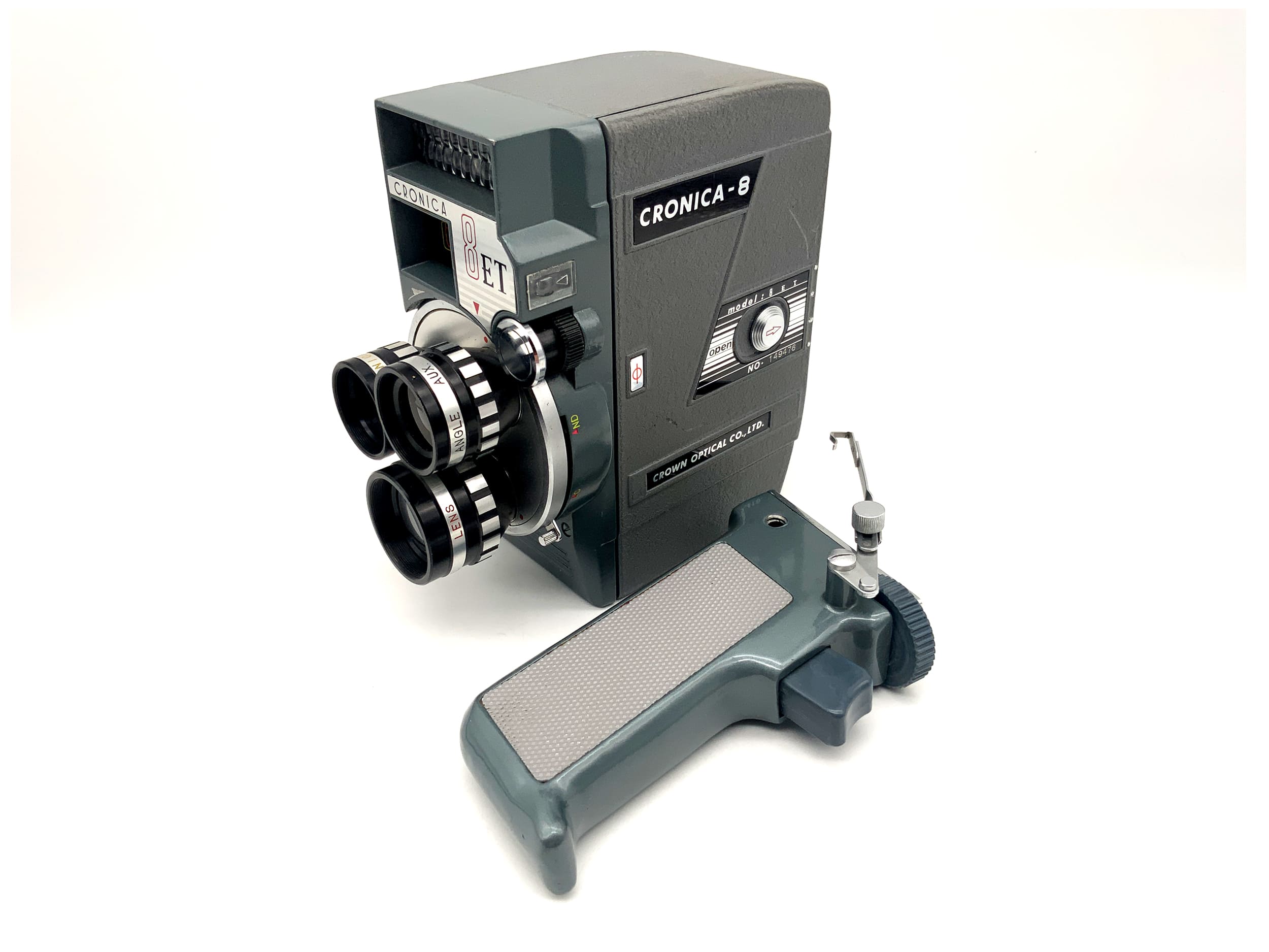 Appareil photo argentique Crown Cronica 8 ET avec objectif Cronica 3x et poignée, double 8 mm