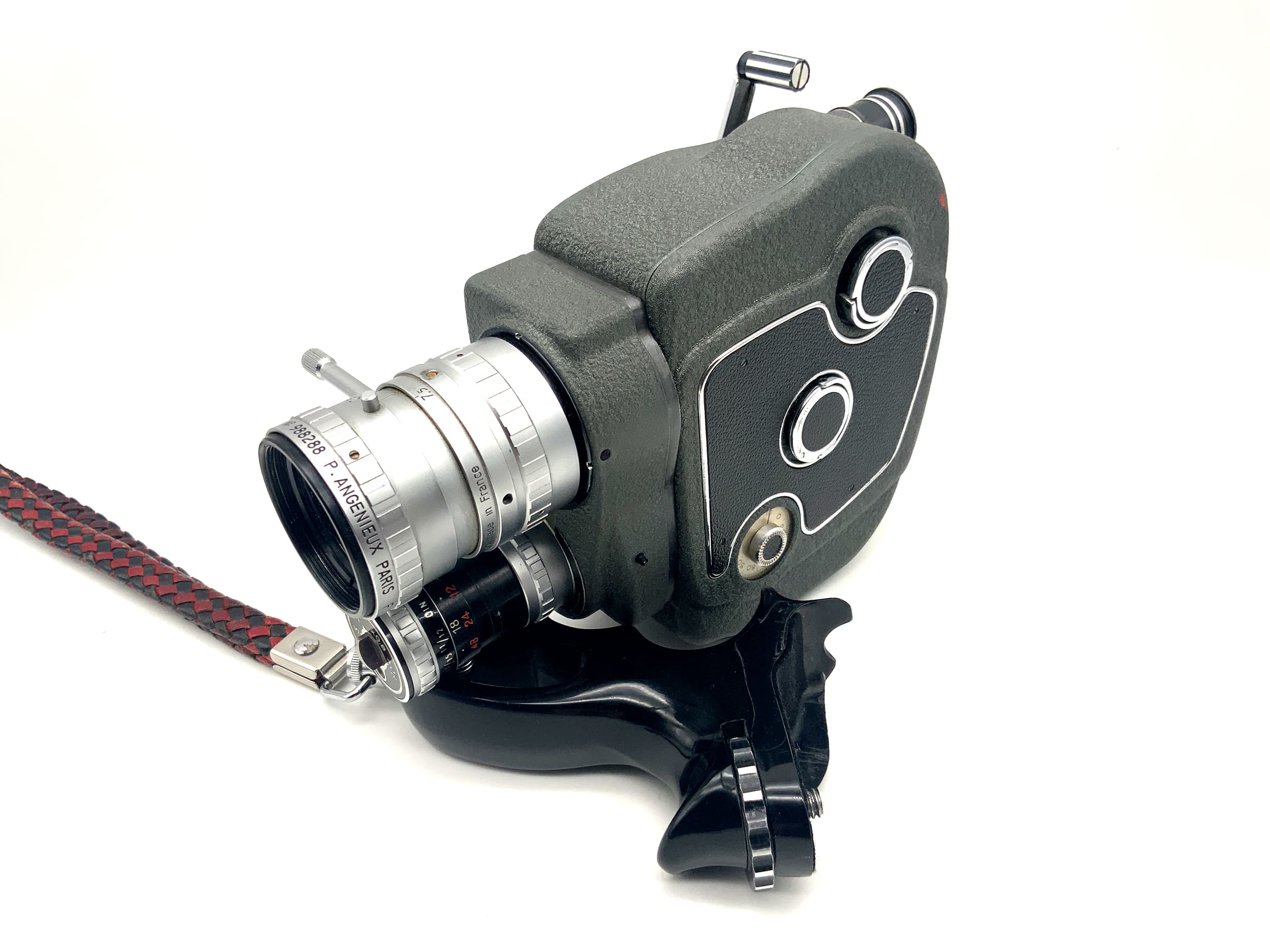 Appareil photo argentique automatique Beaulieu Angenieux Type K2 1:1.8 7.5-35 + double poignée 8 mm